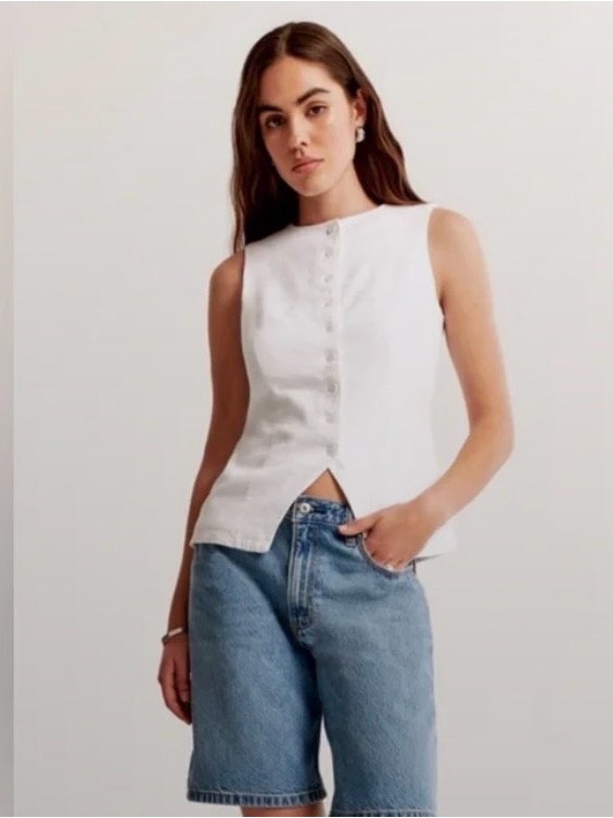 Abercrombie Sleeveless Linen Vest Top
